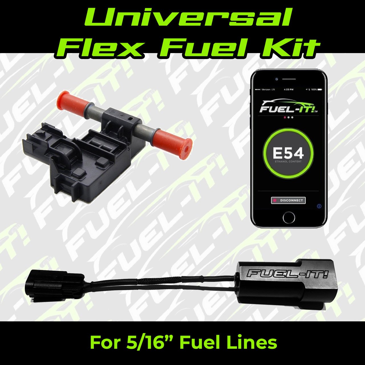 Universal Fuel-It! Bluetooth DIY FLEX FUEL Kit for 5/16" Fuel Lines